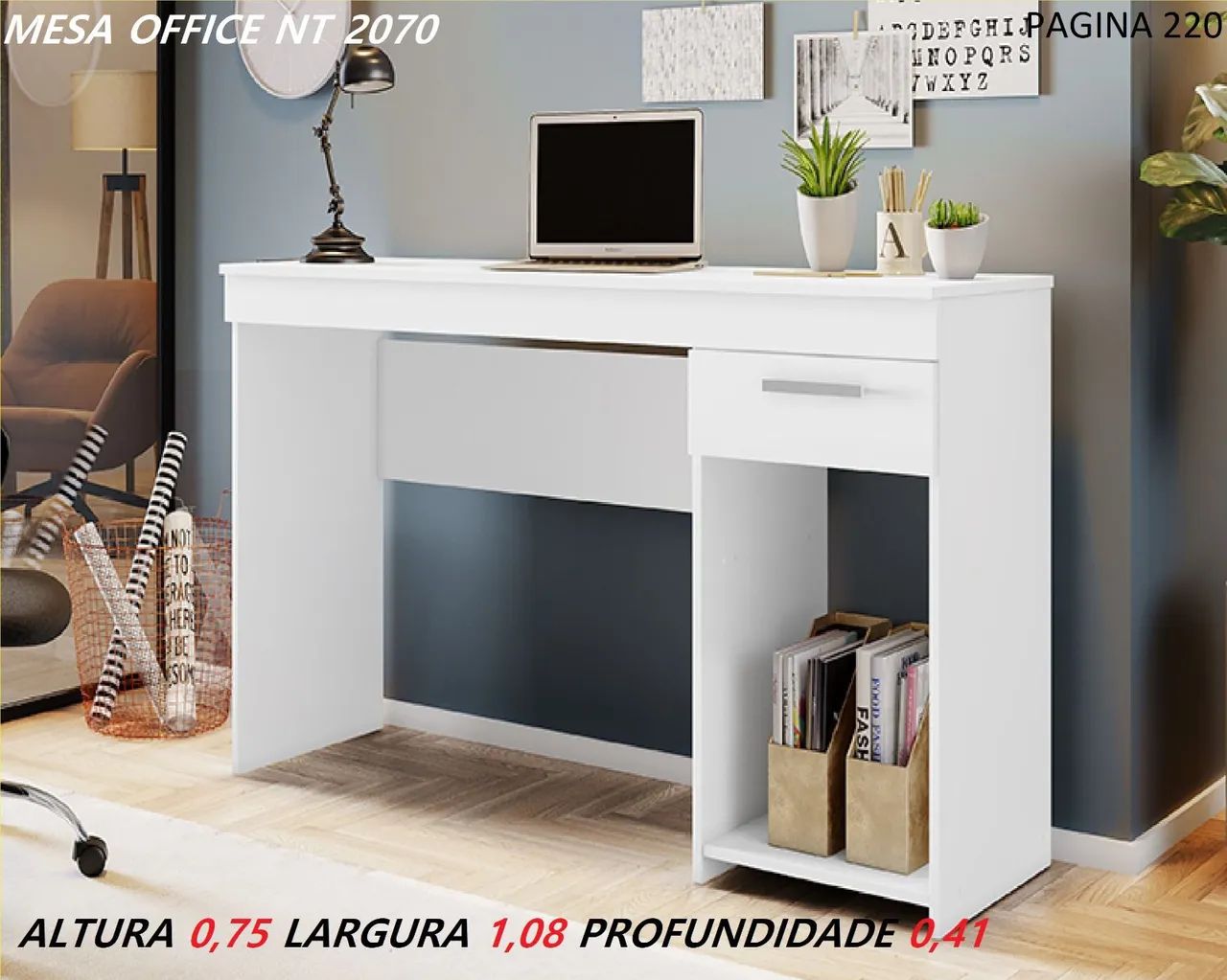 Mesa Office NT 2070 - Design funcional e moderno