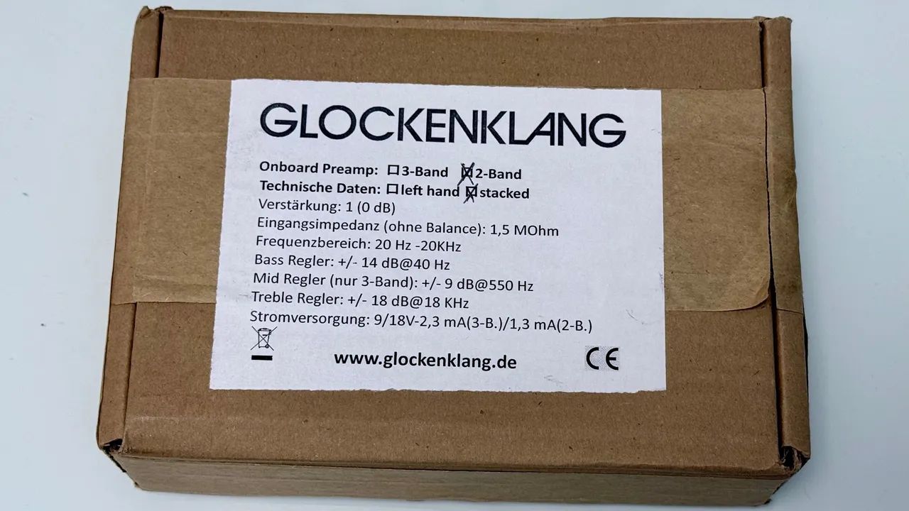 Preamp p/ Baixo GLOCKENKLANG 9 ou 18v 4 potenciômetros 