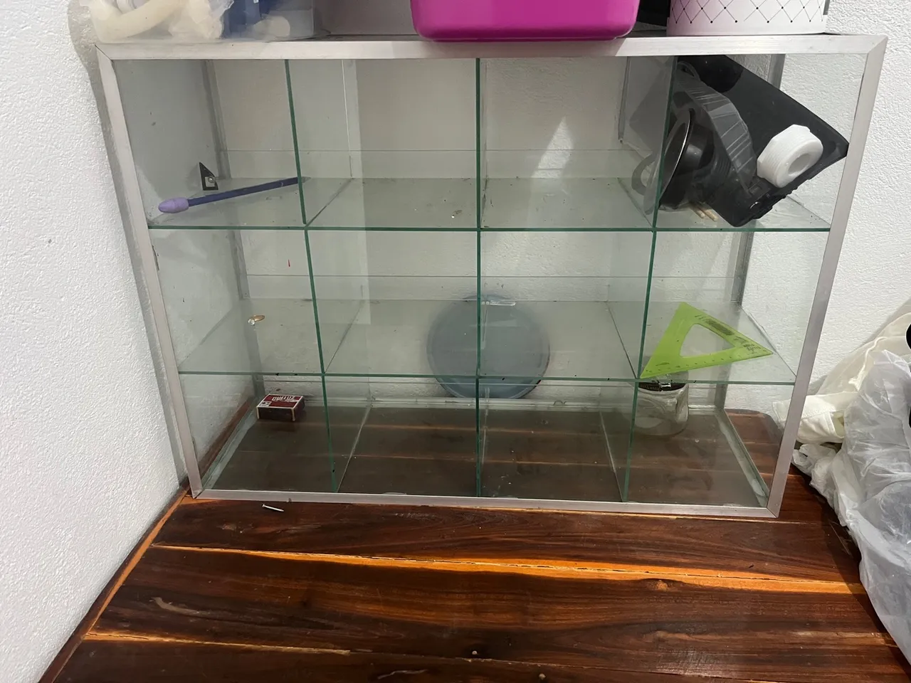 Estante de vidro para comércio
