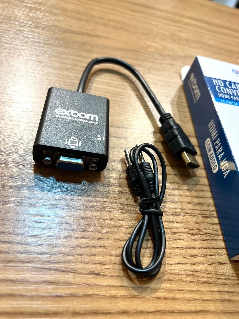 Cabo Conversor Adaptador HDMI para VGA com Saída P2 Áudio - Exbom - Foto 2