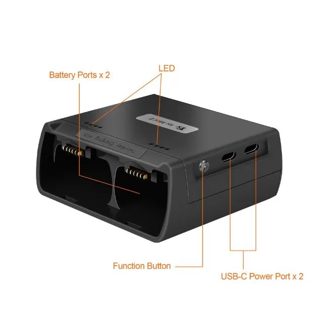 Hub Carregador Duplo Bateria Drone Dji Mini 2 - Foto 4