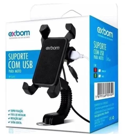 Suporte De Celular para Moto com Carregador Usb Exbom SP-CA55 - Foto 3