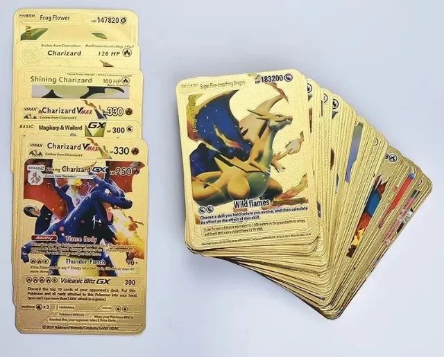 KIT 27 CARTAS AVULSAS DE POKÉMON PADRÃO GOLD EM INGLÊS - Foto 4