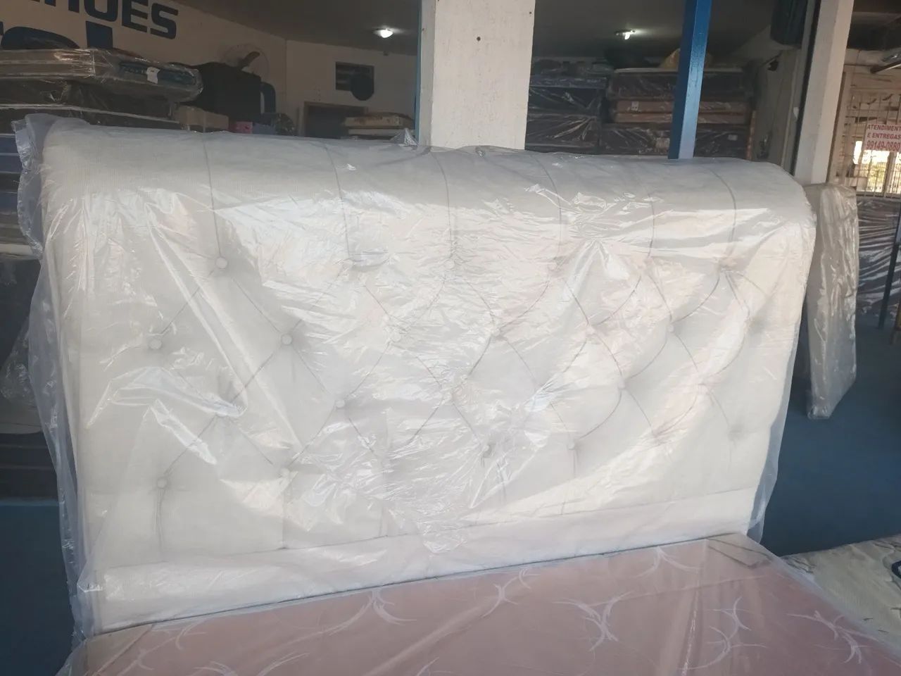 Cabeceira de Cama Estofada bege