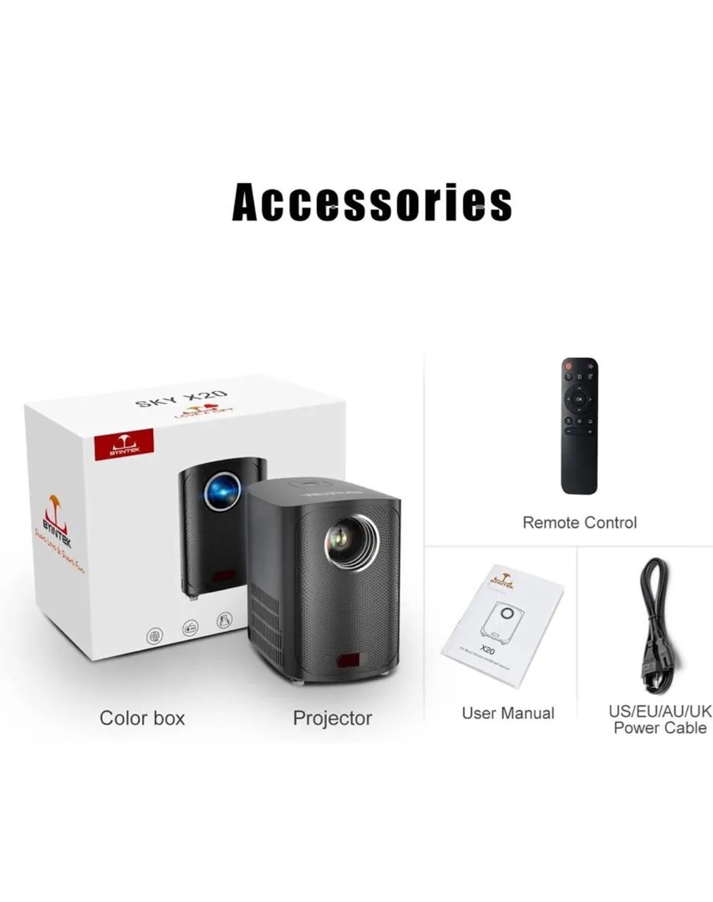 BYINTEK X20 Projector (Portable, Android 9.0, Smart)