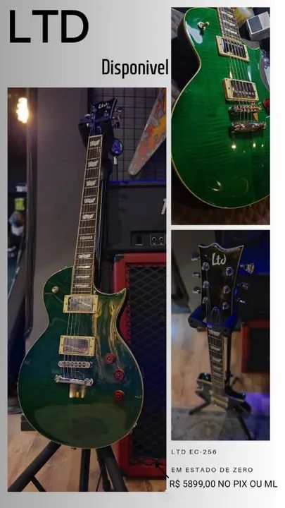 Esp LTD Eclipse EC 256 Green Flamed Maple