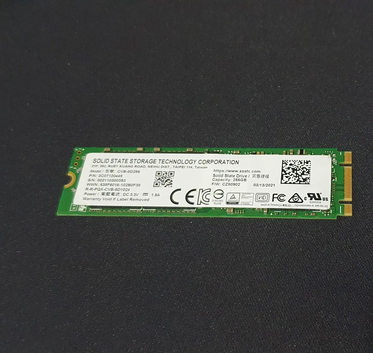 Lote com 15 unidades de M.2 Liteon 256 gb