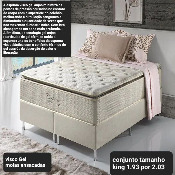 Conjunto Cama Box King Confiance garantia qualidade 