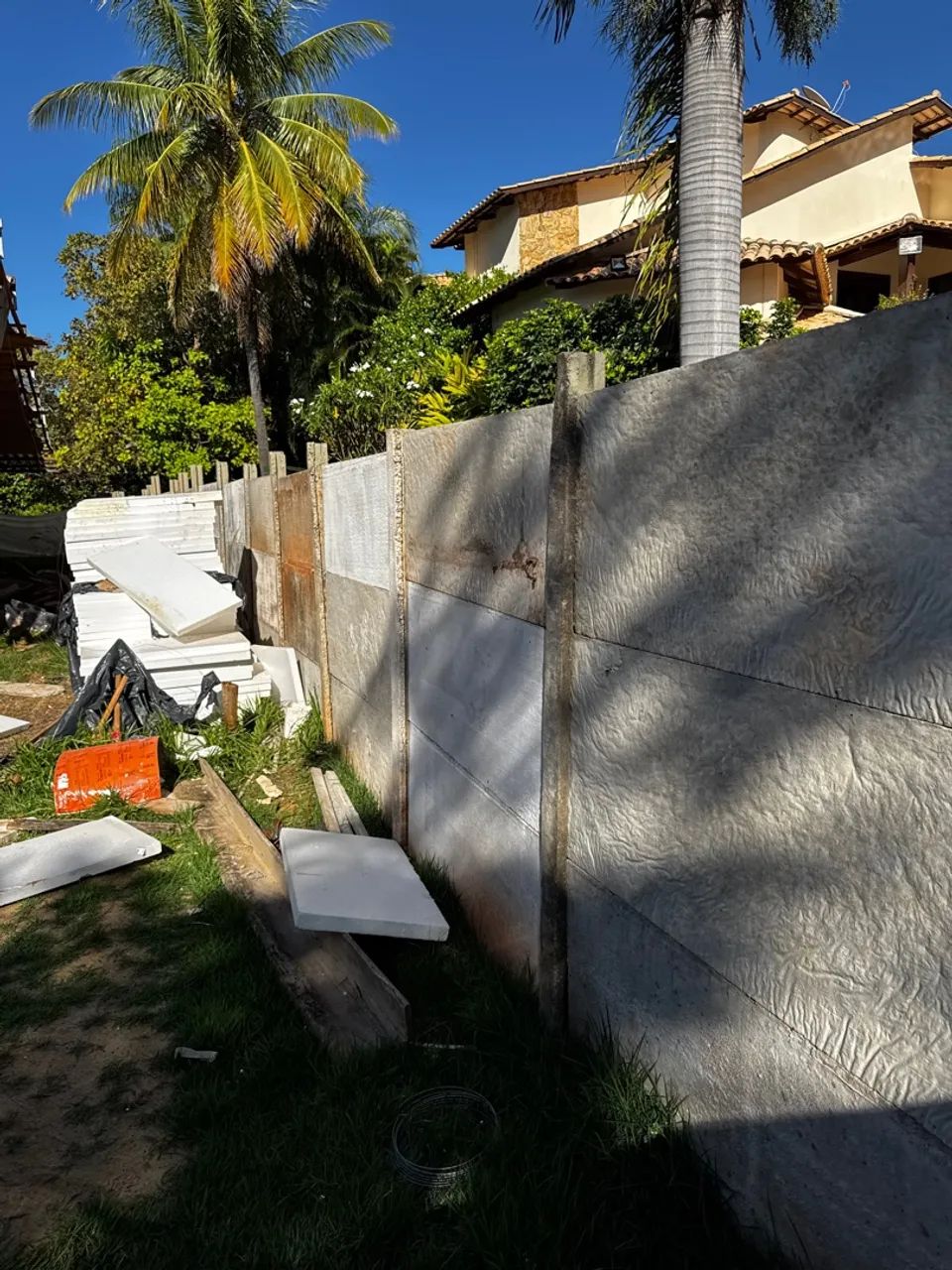 Muro pre moldado  fechamento placa cimento construção