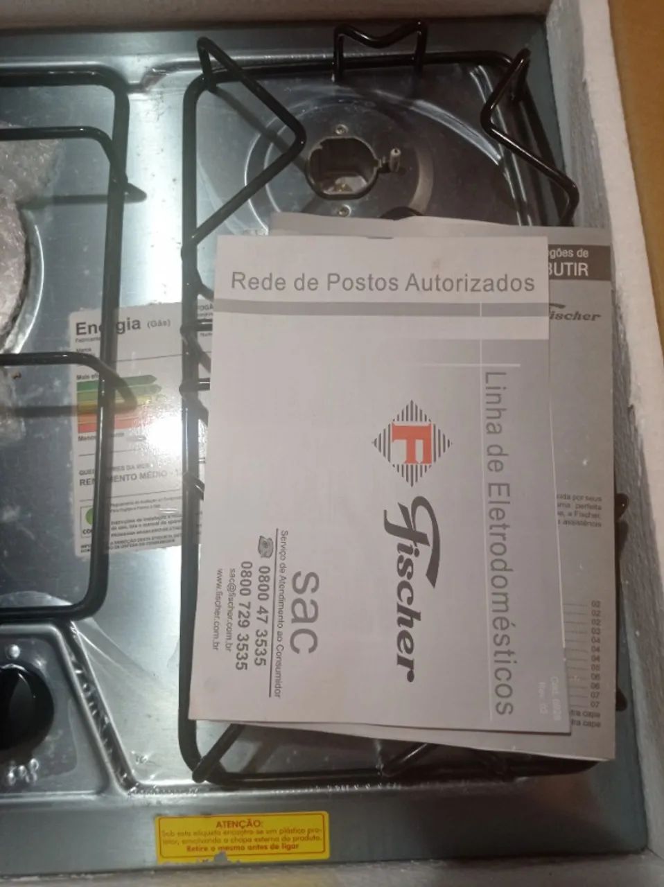 Cooktop Fischer 5 Bocas Gás - Mesa Inox | Novo e com Ótimo Preço! [DF ou Gyn]  - Foto 2