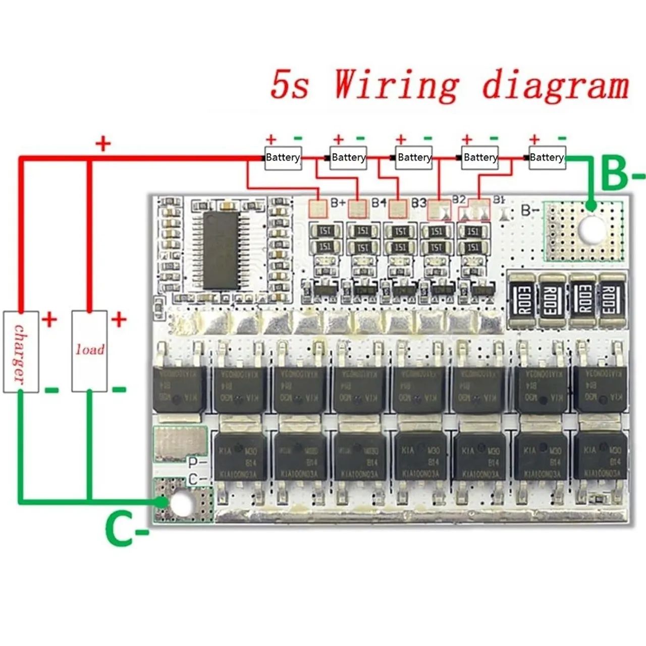 Placa bms 5s 100a para 21 - 24v - Foto 3