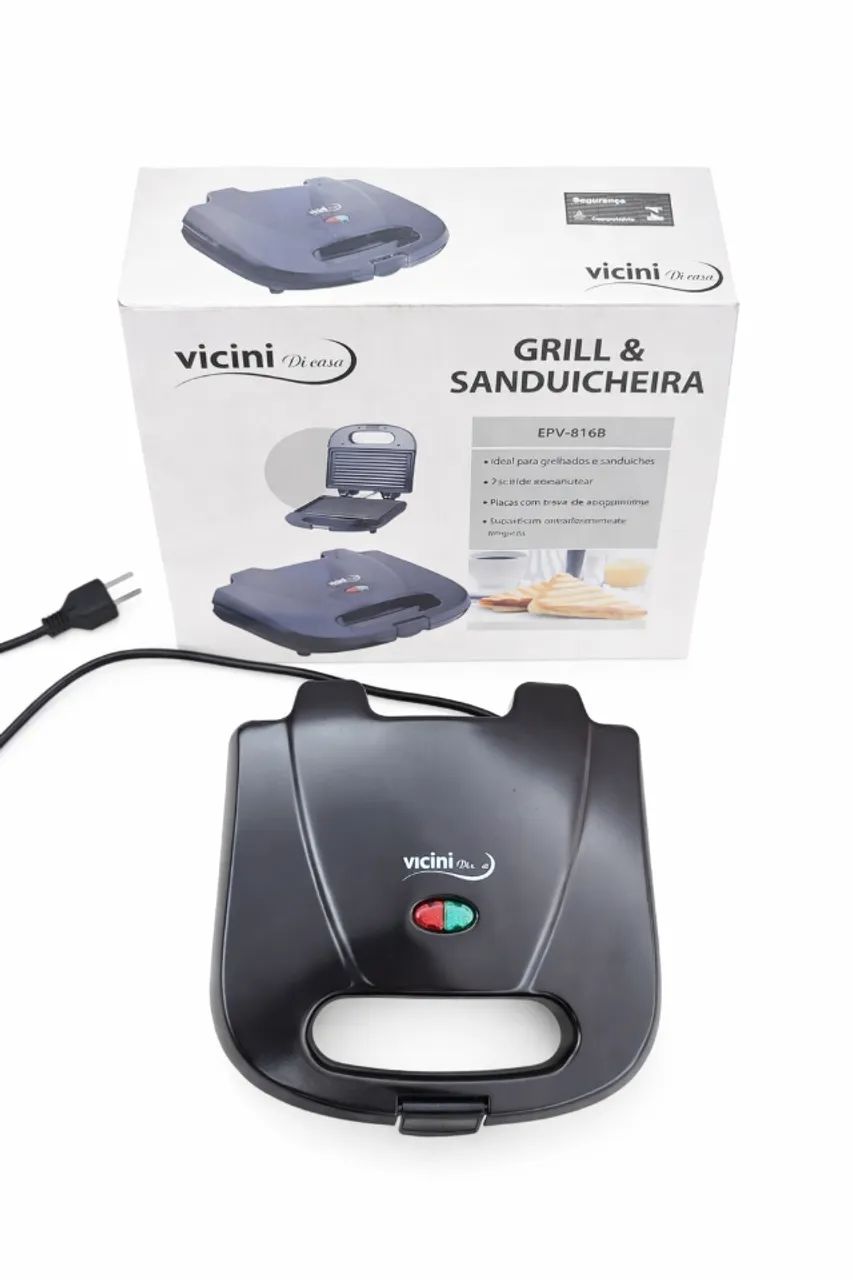 Sanduicheira E Mini Grill Vicini Elétrica 700w - Excelente Preço