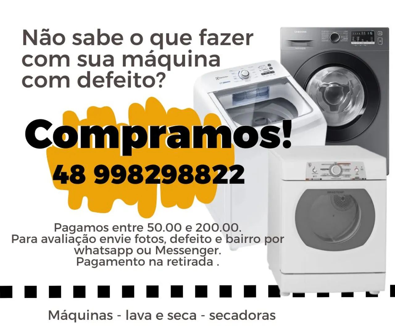 Máquina de lavar roupas/ com defeito 
