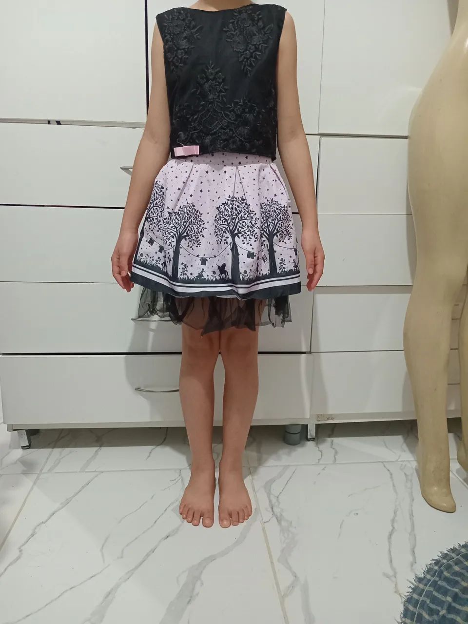 Conjunto infantil saia e blusa 