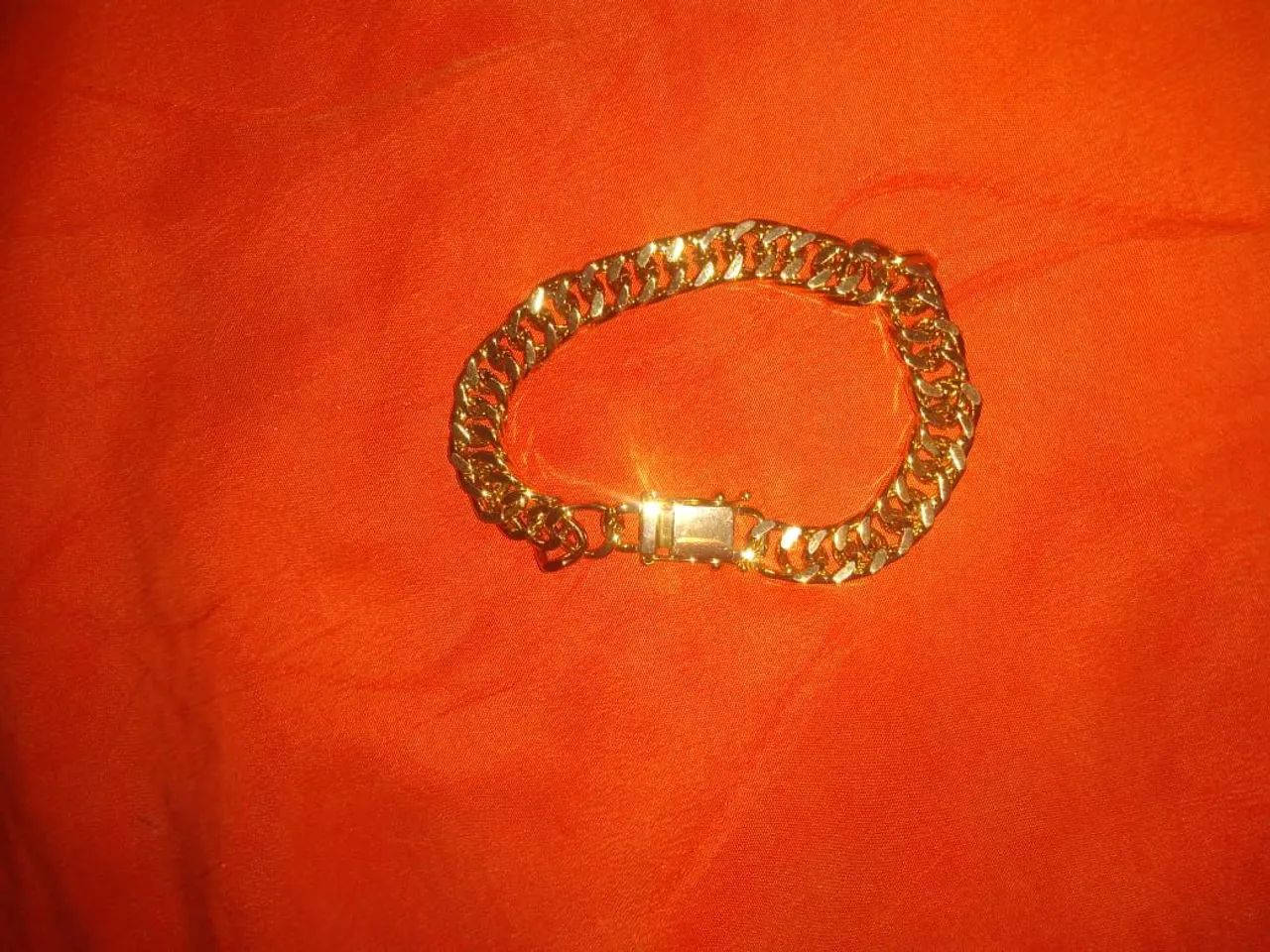 Pulseira masculina grossa grande de elos dourada*nova*! - Foto 2