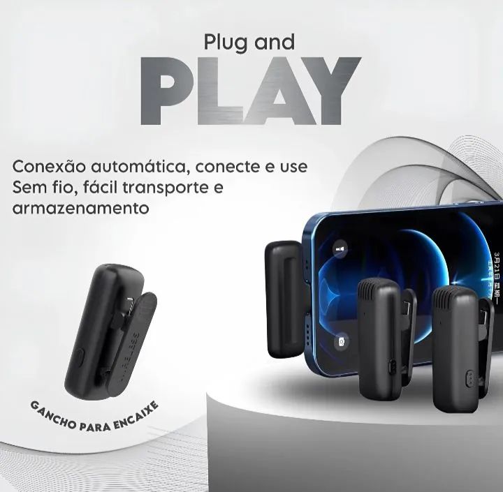 Microfone ulanzi j12 sem fio para celular tipo c e câmeras DJI action 5 pró, insta 360 go - Foto 5