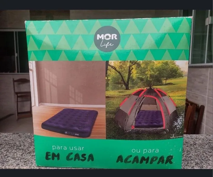 Colchão Inflável MOR Life para Camping e Casa - Novo