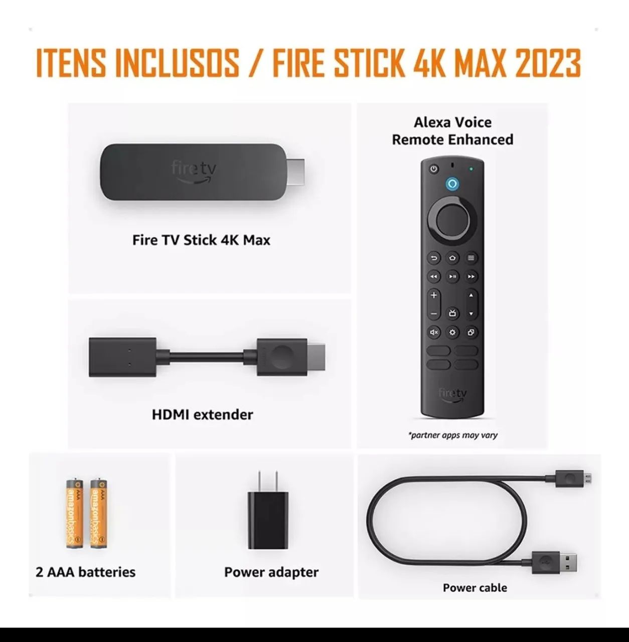 Novo) Fire TV Stick 4K Max 16GB - Peças e Acessórios para TV