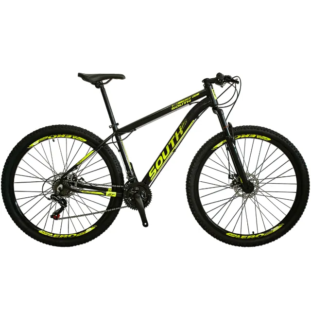 Bicicleta Aro 29 South Alumínio Nova Preto com Amarelo 