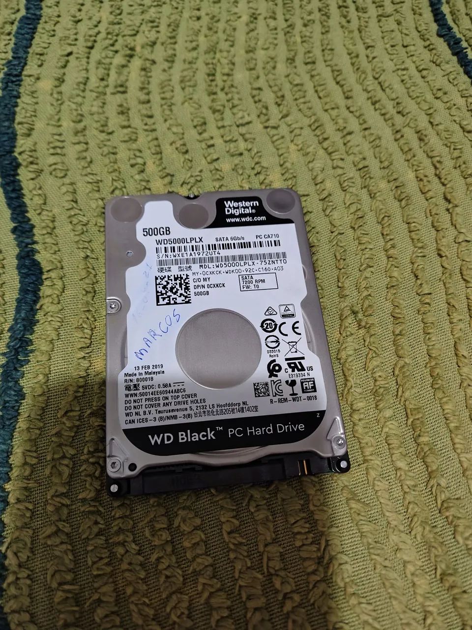 HD Notebook 500GB - Western Digital Black