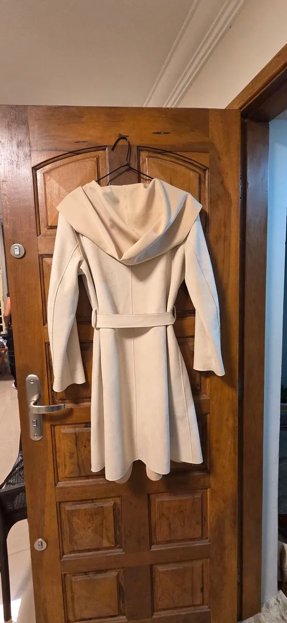 Sobretudo suede bege zara com capuz G - Foto 2