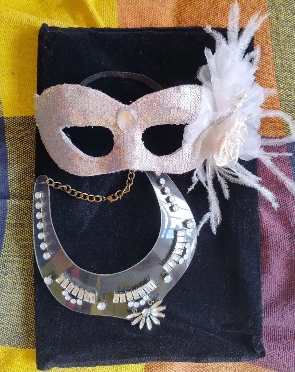Adereços para Carnaval colar e Máscara luxo - Foto 2
