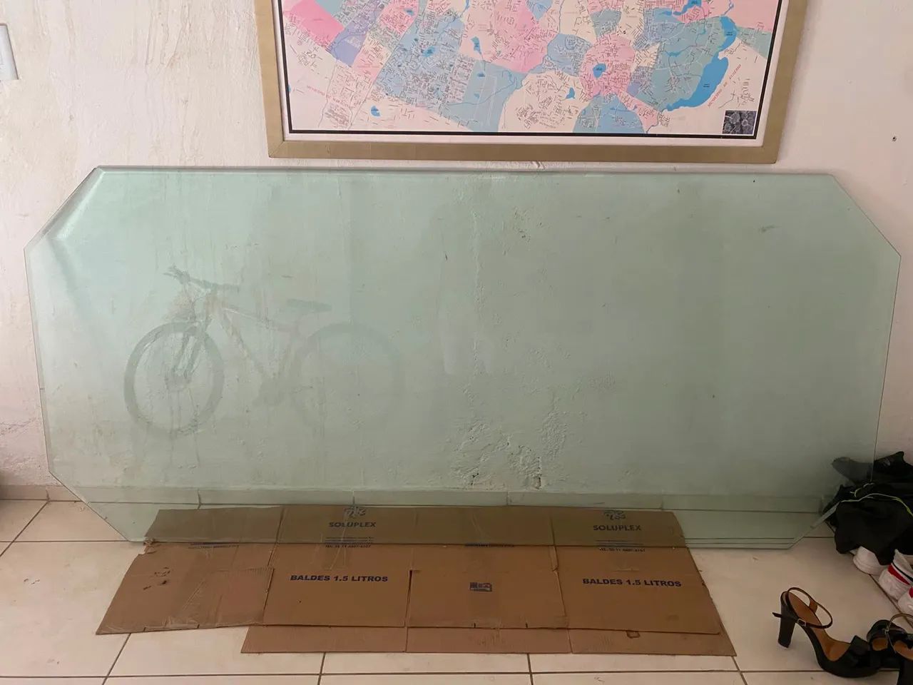 Tampo de mesa - Vidro retangular super reforçado 