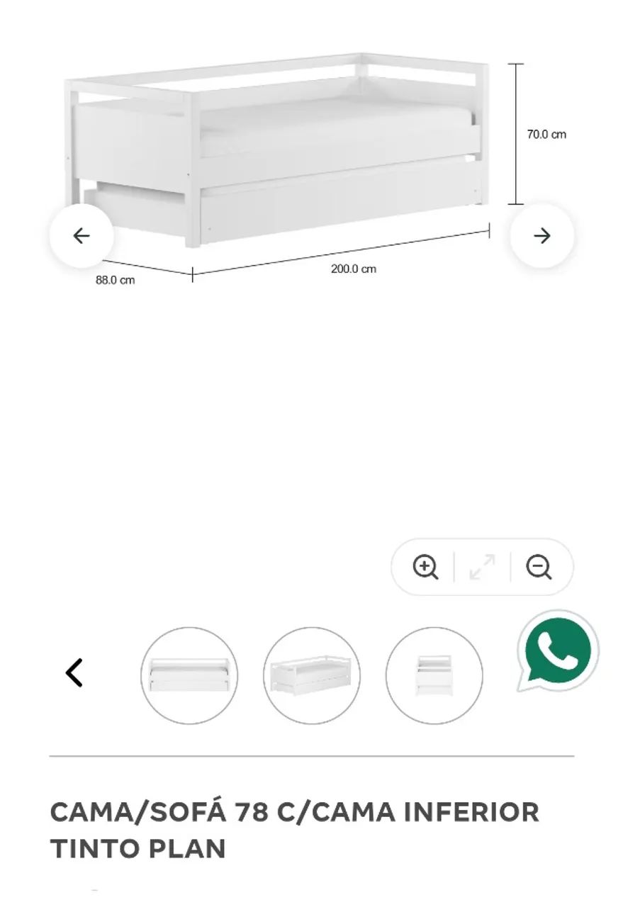 Sofá Cama Teen c Auxiliar e Colchões TOK STOK - Foto 4