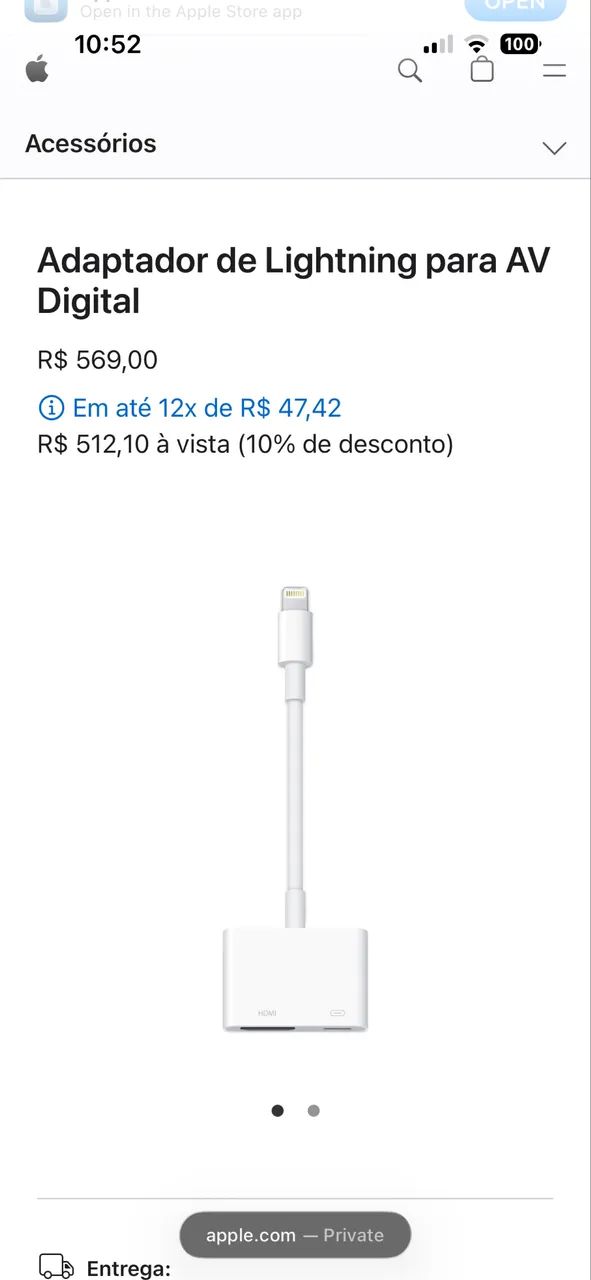 Adaptador Lightning para HDMI A1438 original - Foto 5