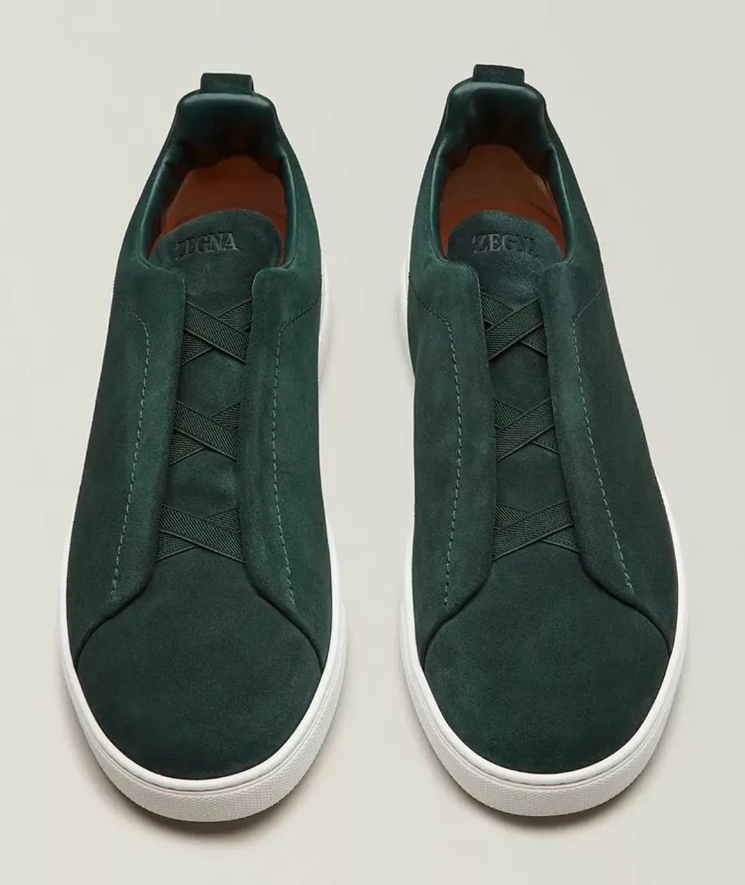 Tênis Zegna camurça suede verde  - Foto 2