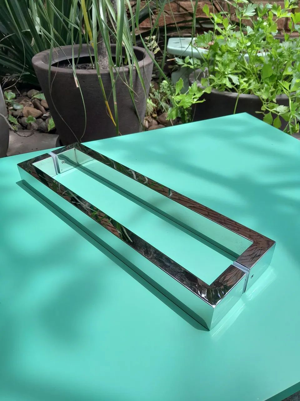 Puxador alça em aço inox polido - 42cm 