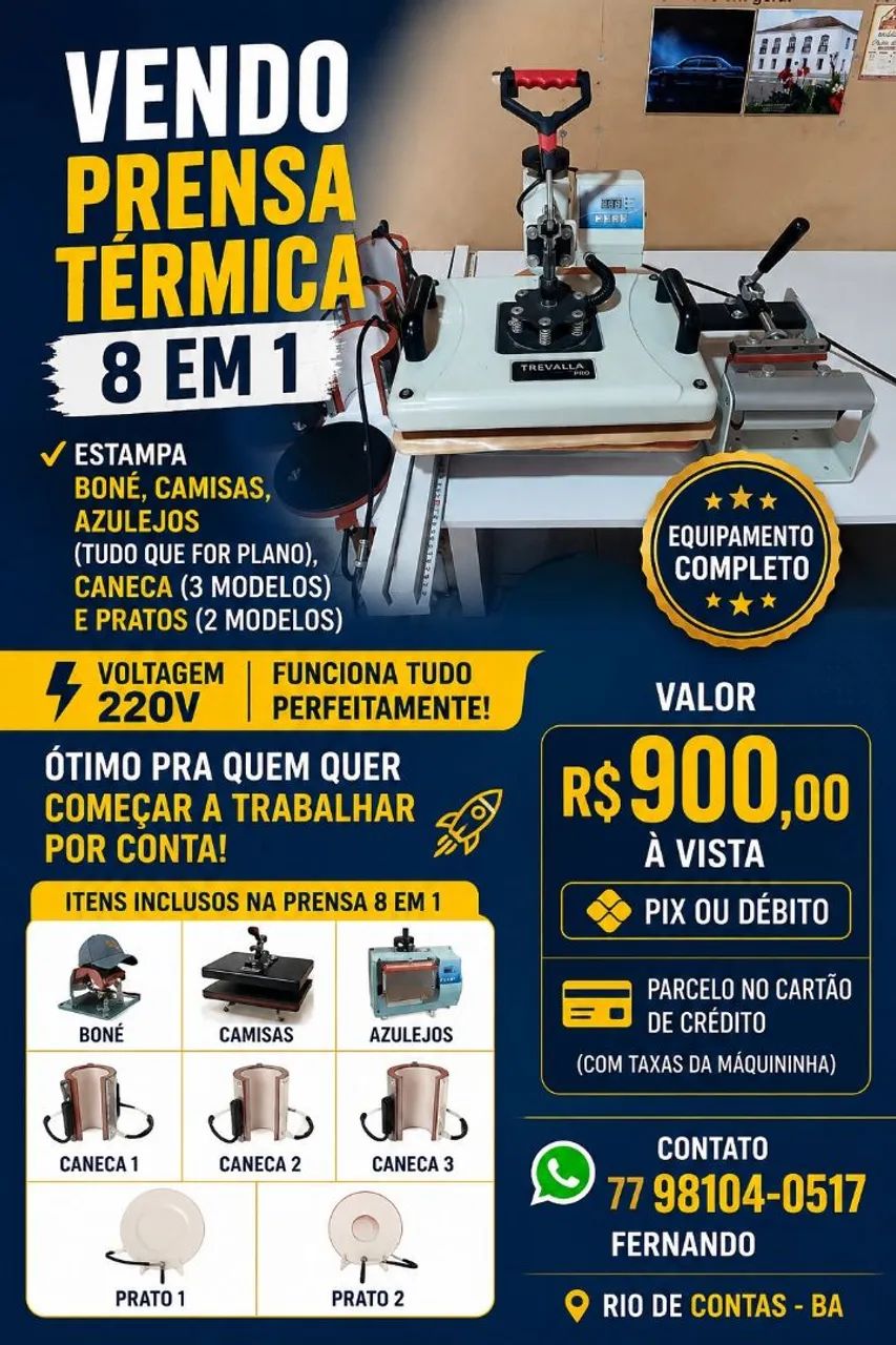 Vendo prensa 8 em 1 