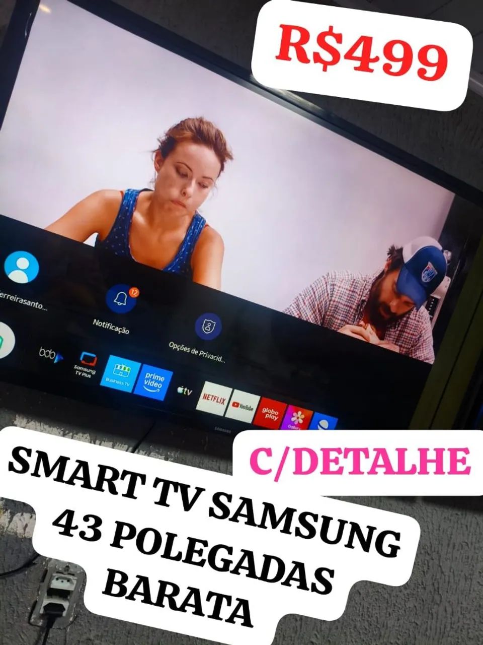 SMART TV SAMSUNG 43 POLEGADAS BARATA R$499. 