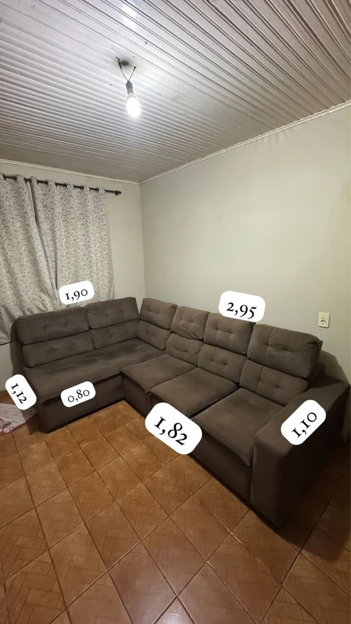 Sofá retrátil e reclinável 
