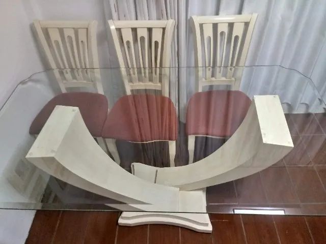 Mesa de jantar em vidro 6 lugares - Foto 5