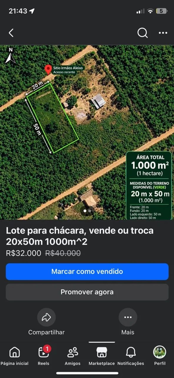 Lote para chácara, vende ou troca
