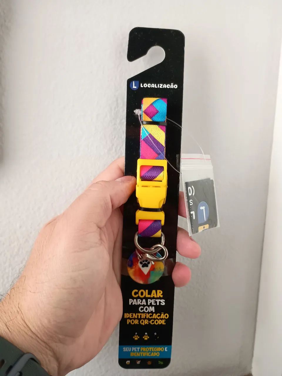 Colar para pets tamanho G com identificação QR Code