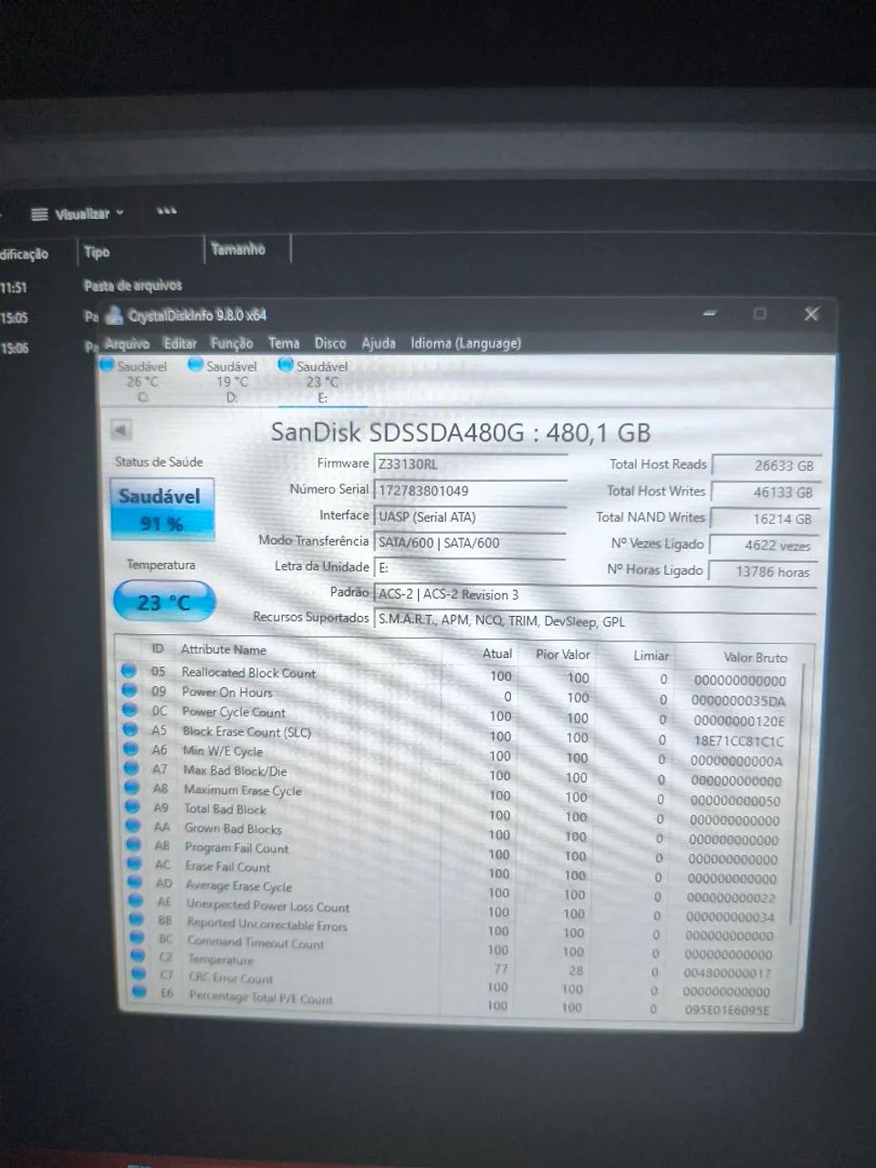 SSD SanDisk 480 GB com windows 11 - Foto 2