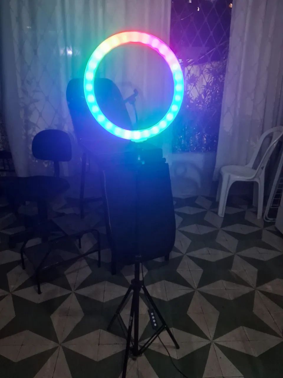 Maca,escada,cadeira e ringue light iluminador