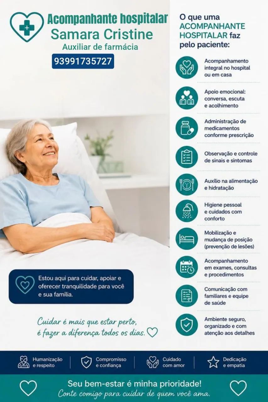 Cuidadora e acompanhante hospitalar 