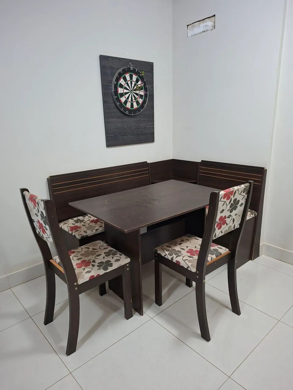 Conjunto de Jantar Compacto Madeira Escura