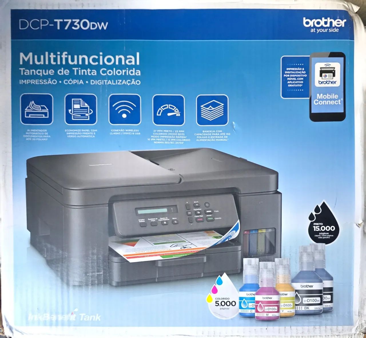 Impressora Multifuncional Brother Dcpt730dw Tank Wifi