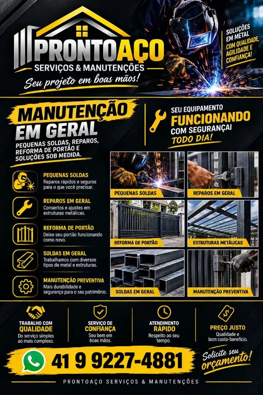 Manutenção de soldas e serralheria em geral !