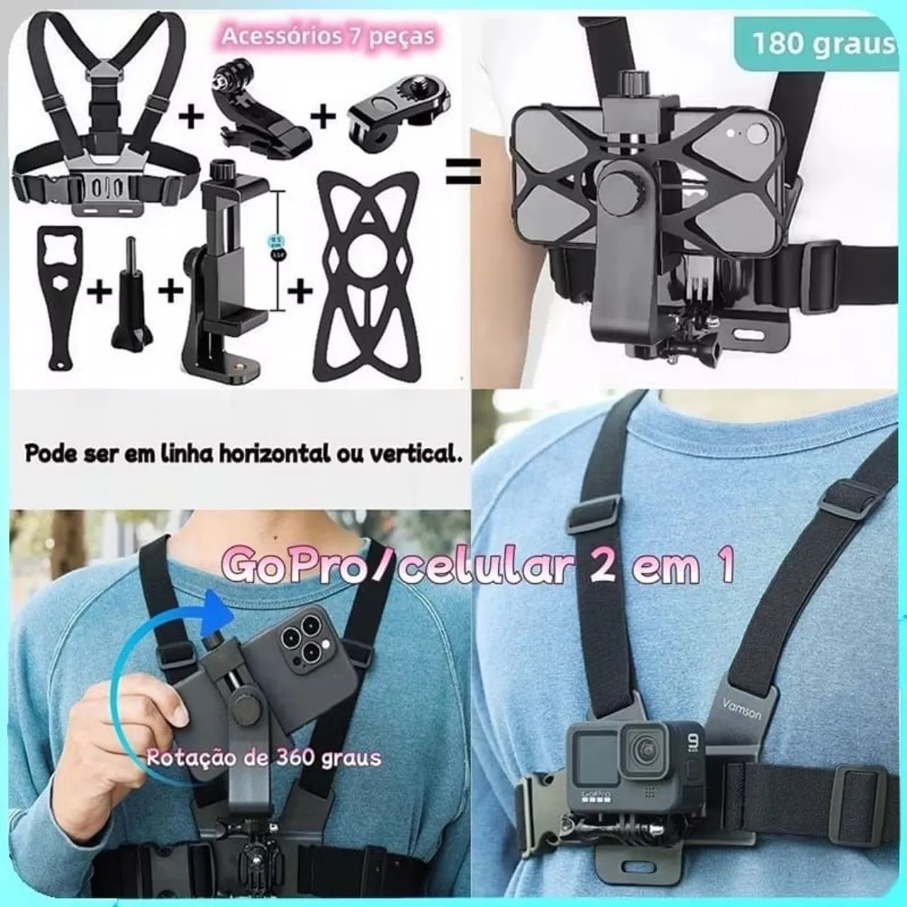 Suporte ajustável para smartphone 7 peças  - Foto 2