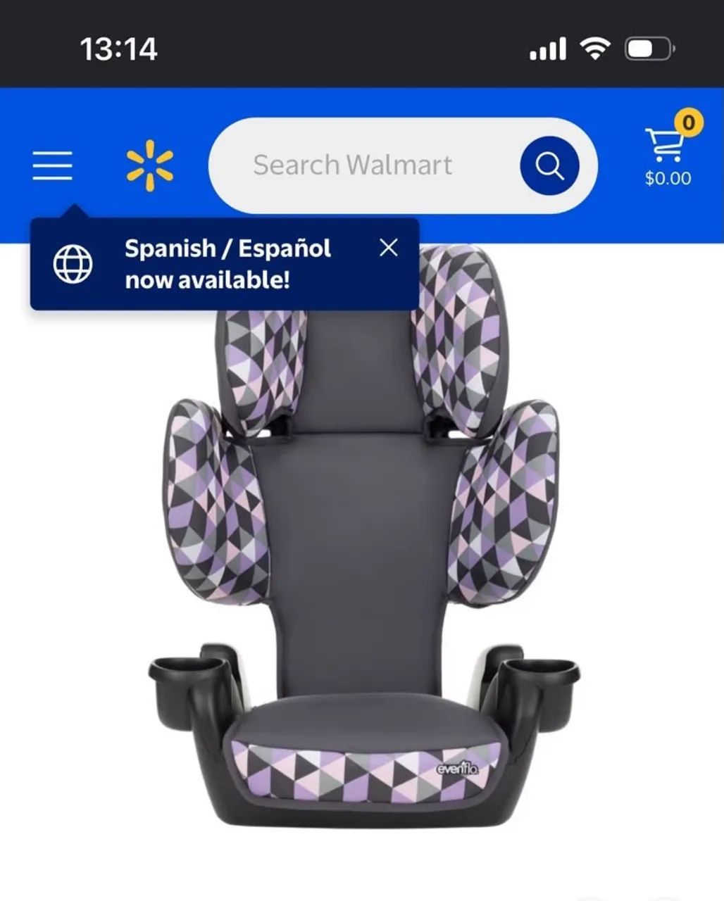 Cadeirinha infantil com encosto e porta copos 