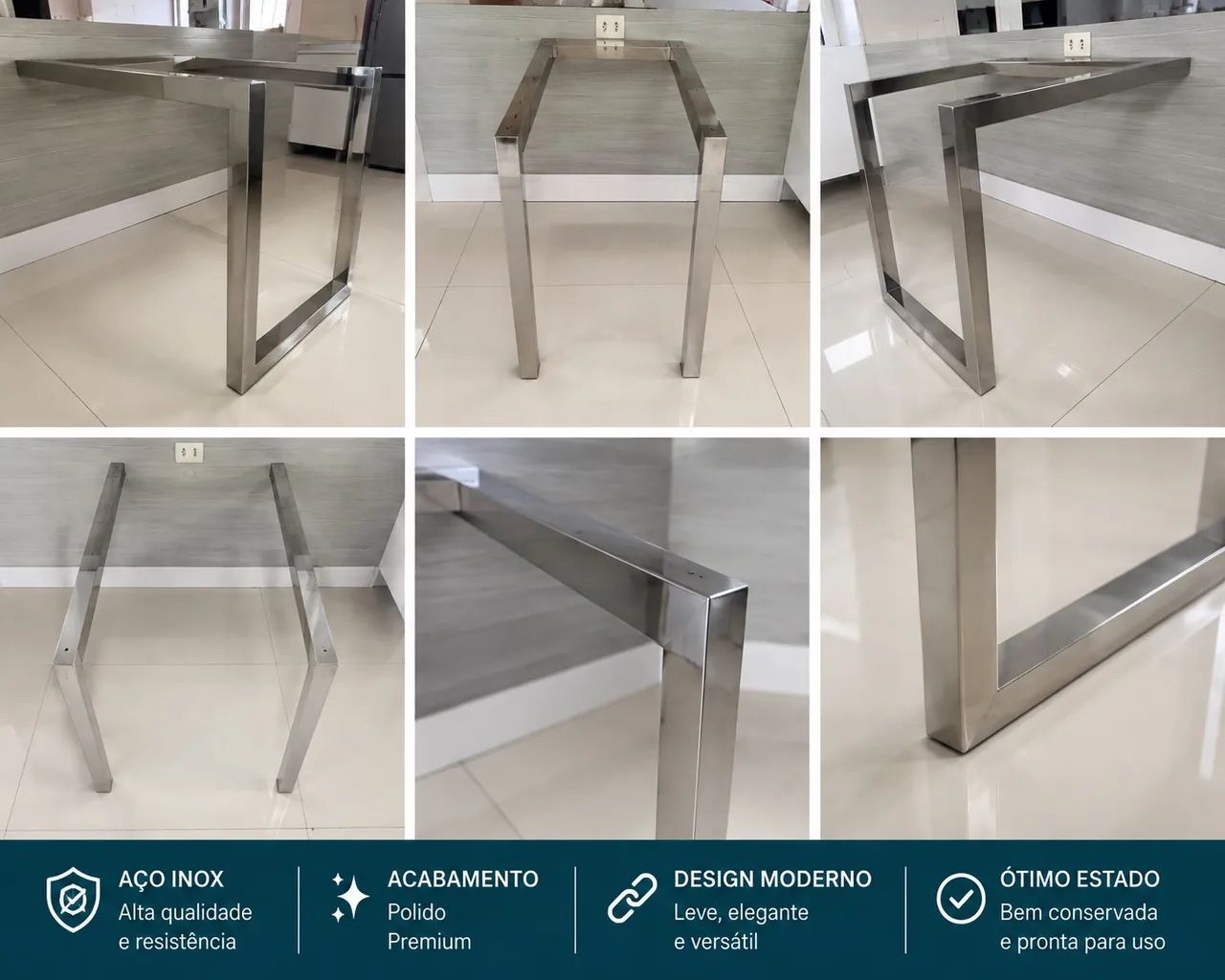 Base de mesa inox 