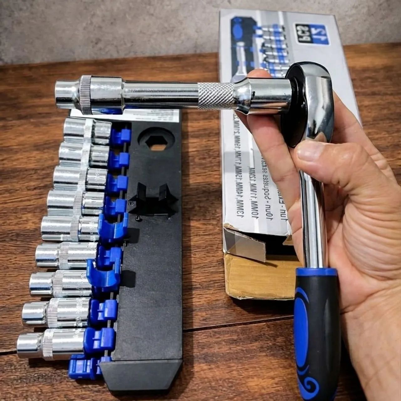 Kit Ferramentas Chave Catraca e Soquetes 10 à 22mm 1/2 12 Peças