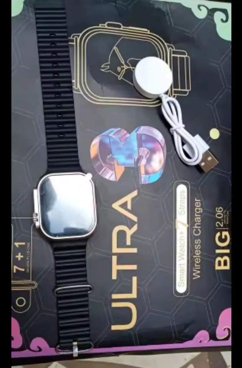 Relógio Smartwatch Ultra 3 c/ 7 pulseiras 