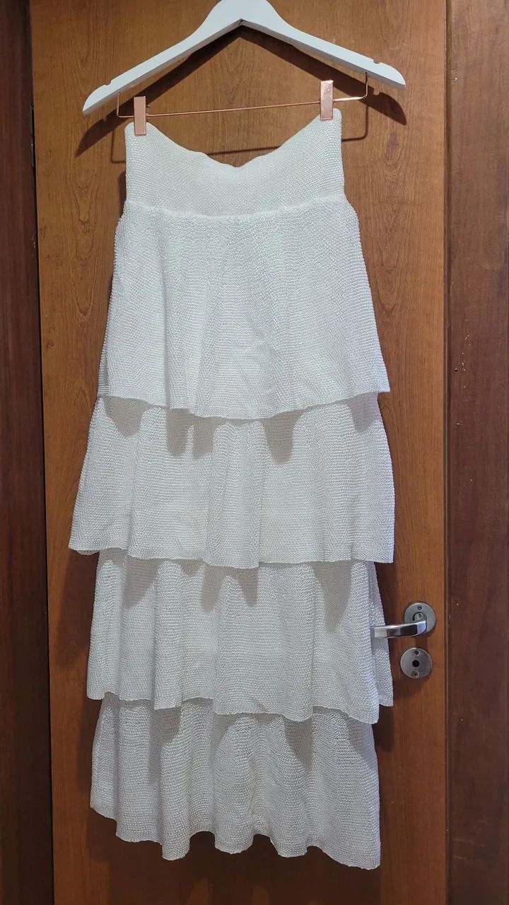 Saia de tricot branca 