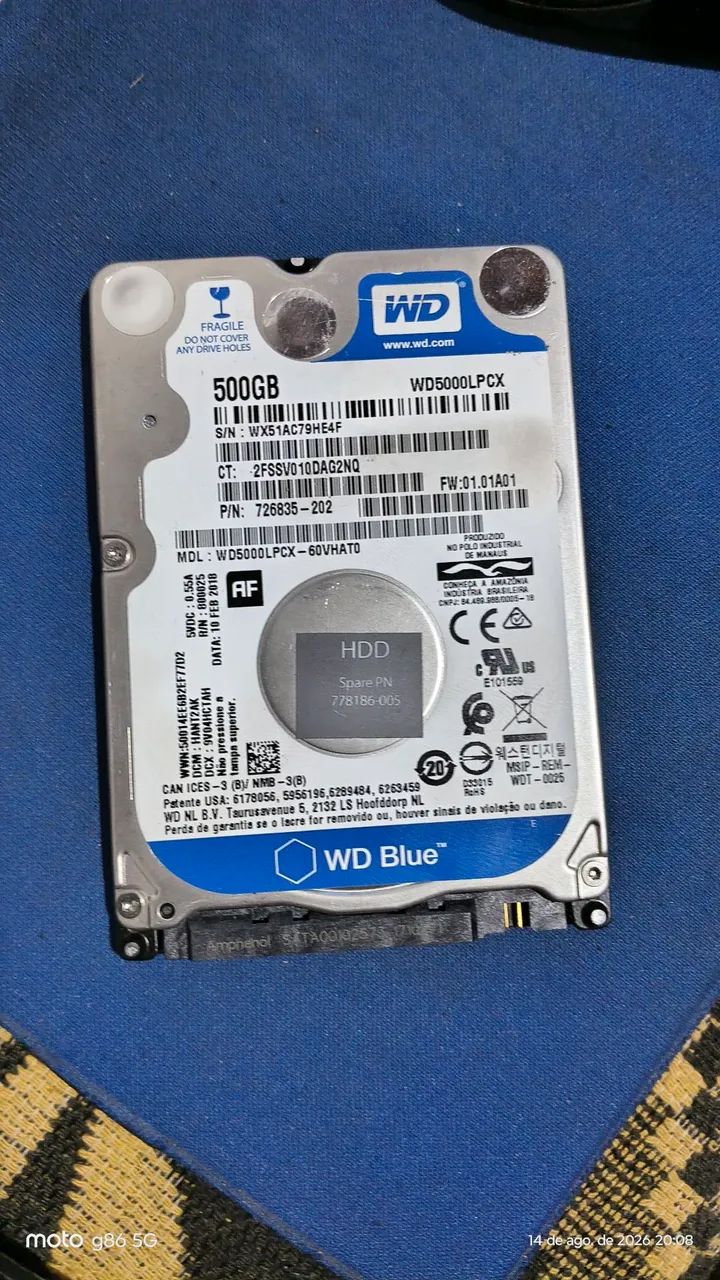HD de notebook 500gb funcionando perfeitamente sem nenhum defeito  - Foto 3